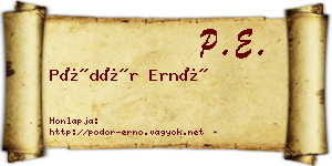 Pödör Ernő névjegykártya