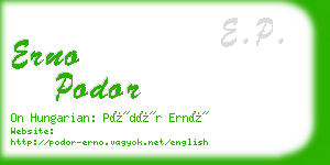 erno podor business card